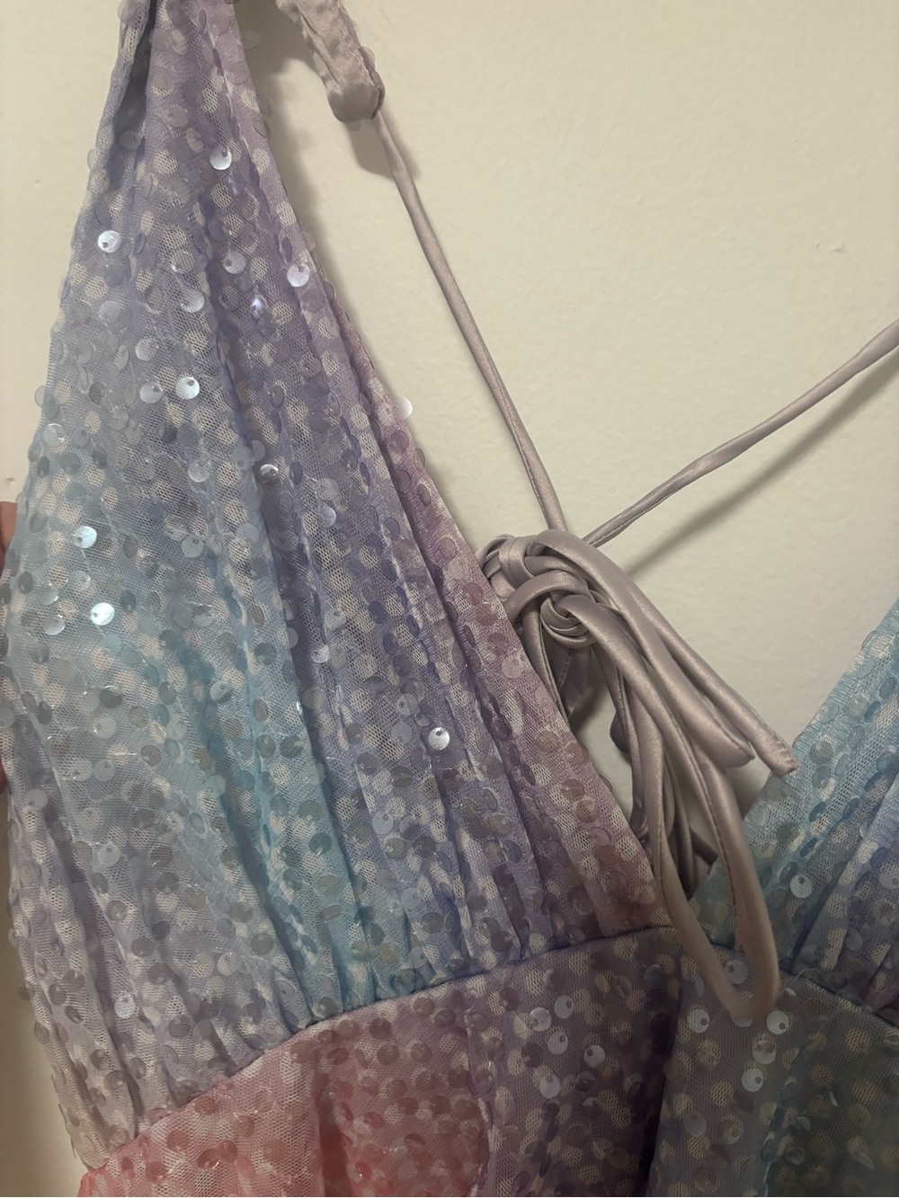 NWT Hello Molly pastel rainbow sequin mini dress - Picture 7 of 9